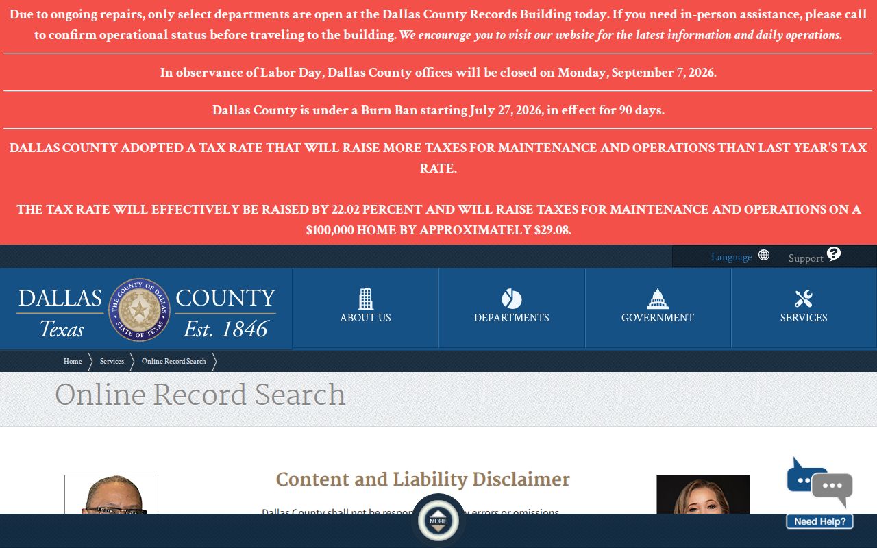 Dallas street directory county record-search access routes