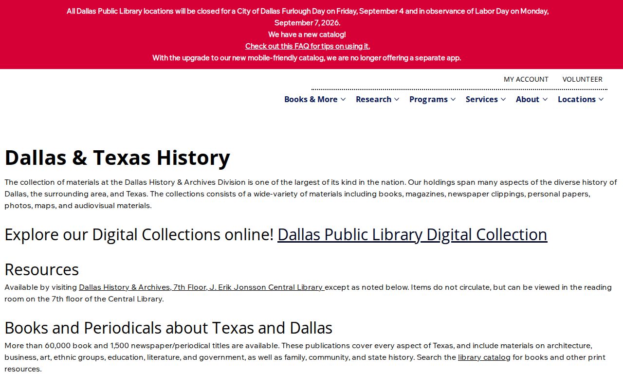 Dallas city directory research at Dallas Public Library History and Archives