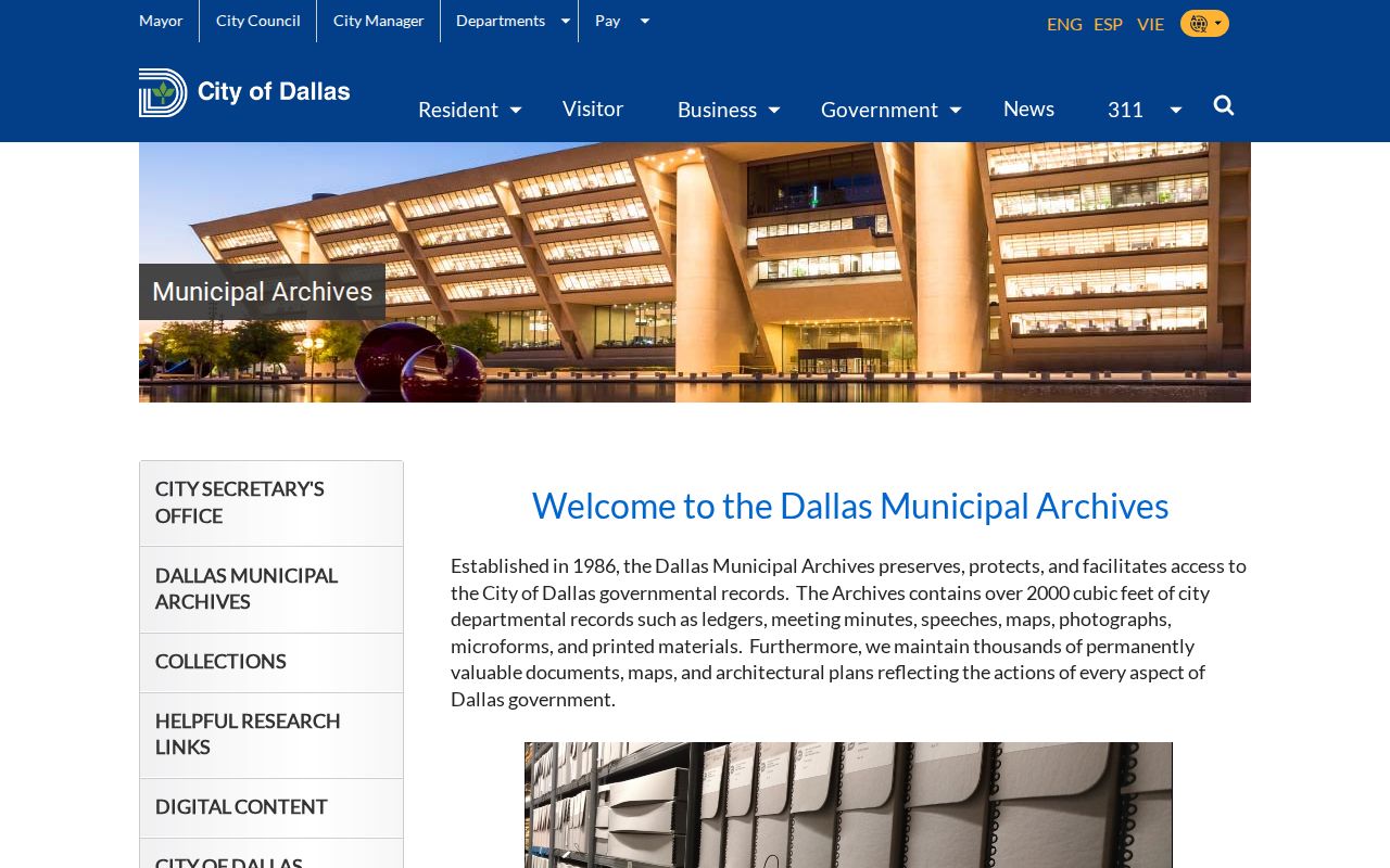 Dallas city directory address research at the Dallas Municipal Archives