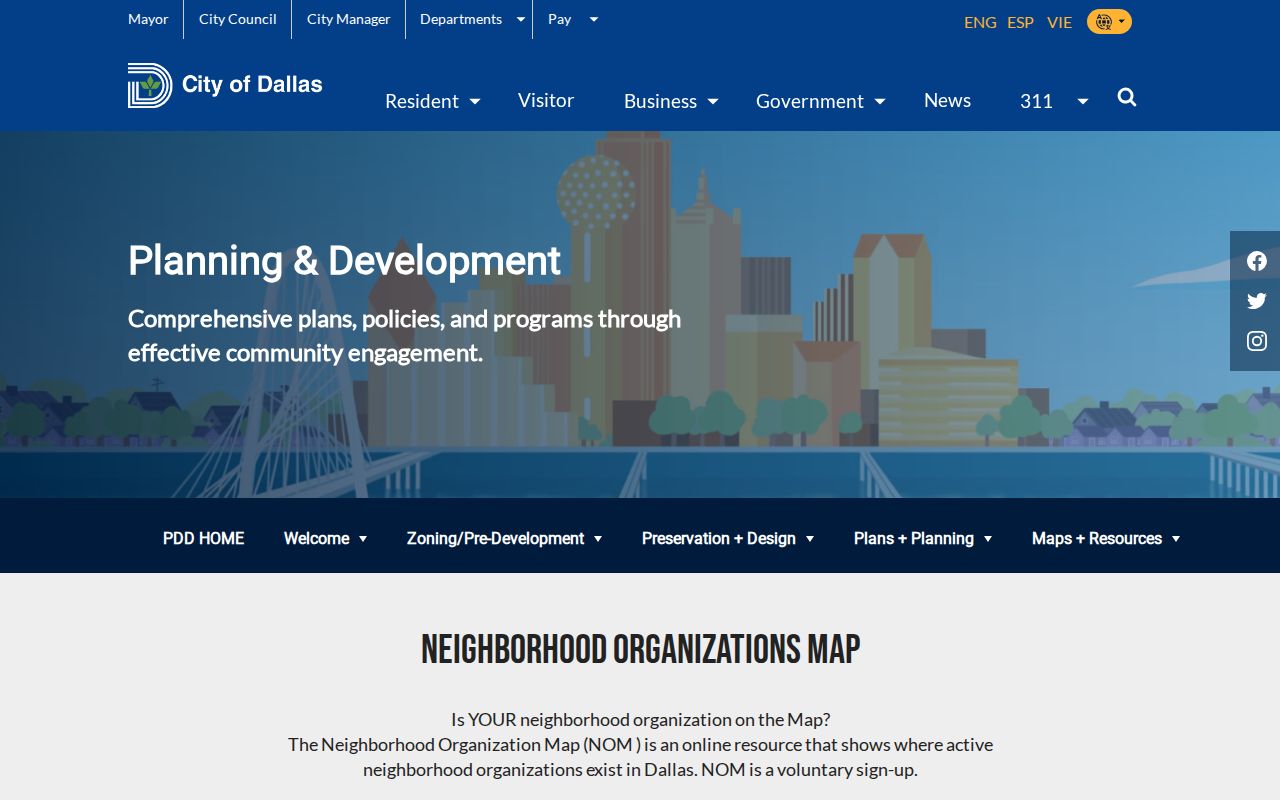 Dallas neighbors Neighborhood Organizations Map association layers