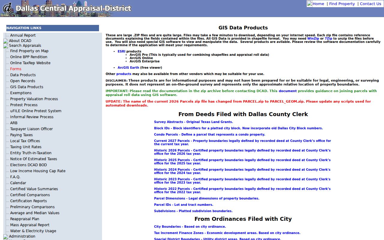 Dallas neighbors DCAD parcel and neighborhood GIS data