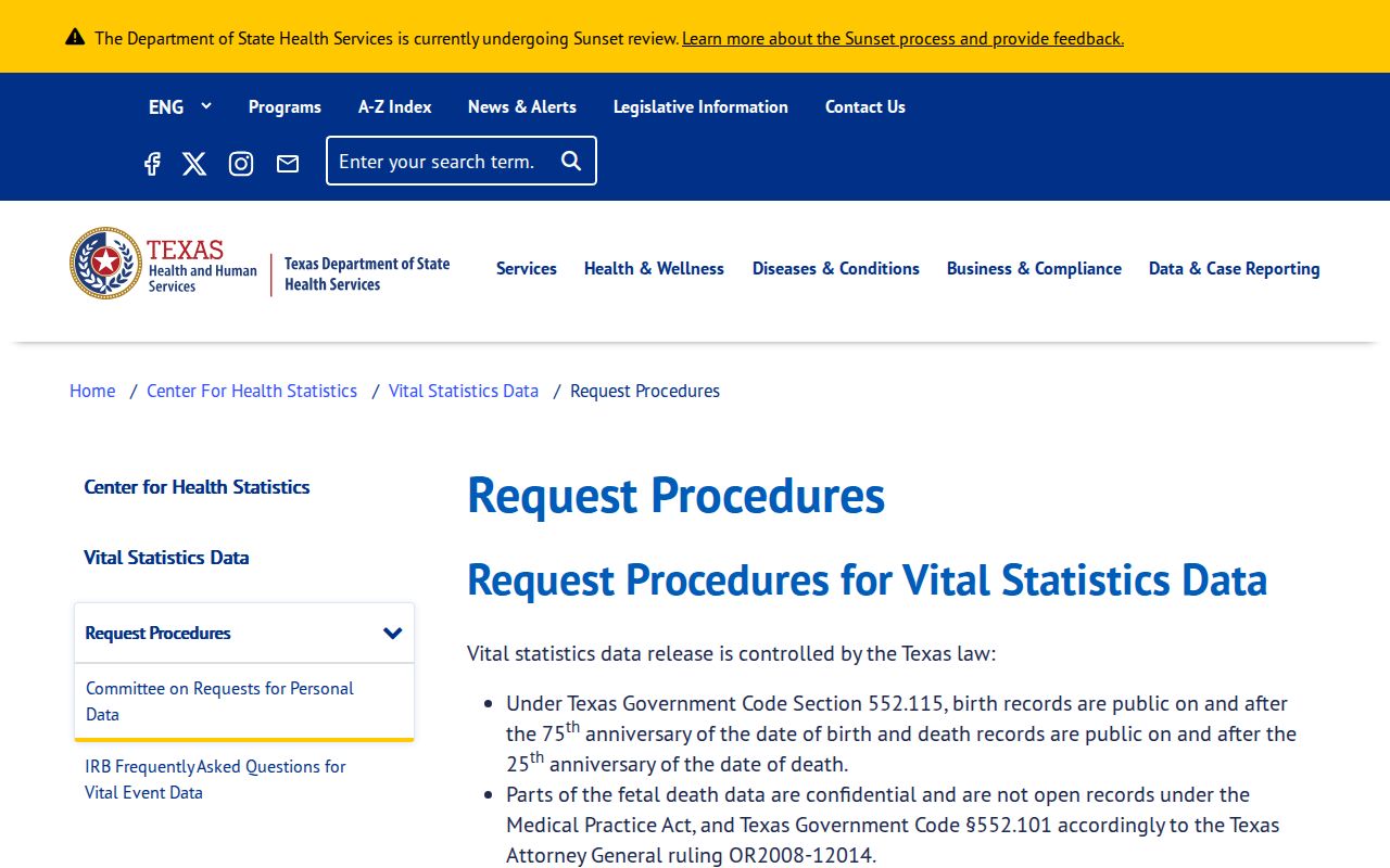 Dallas resident lookup Texas vital-record access procedures