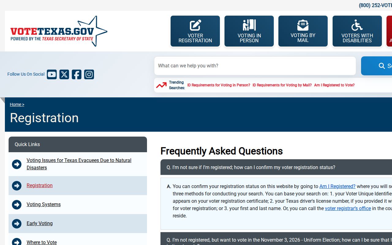 Dallas residents directory Texas voter lookup instructions
